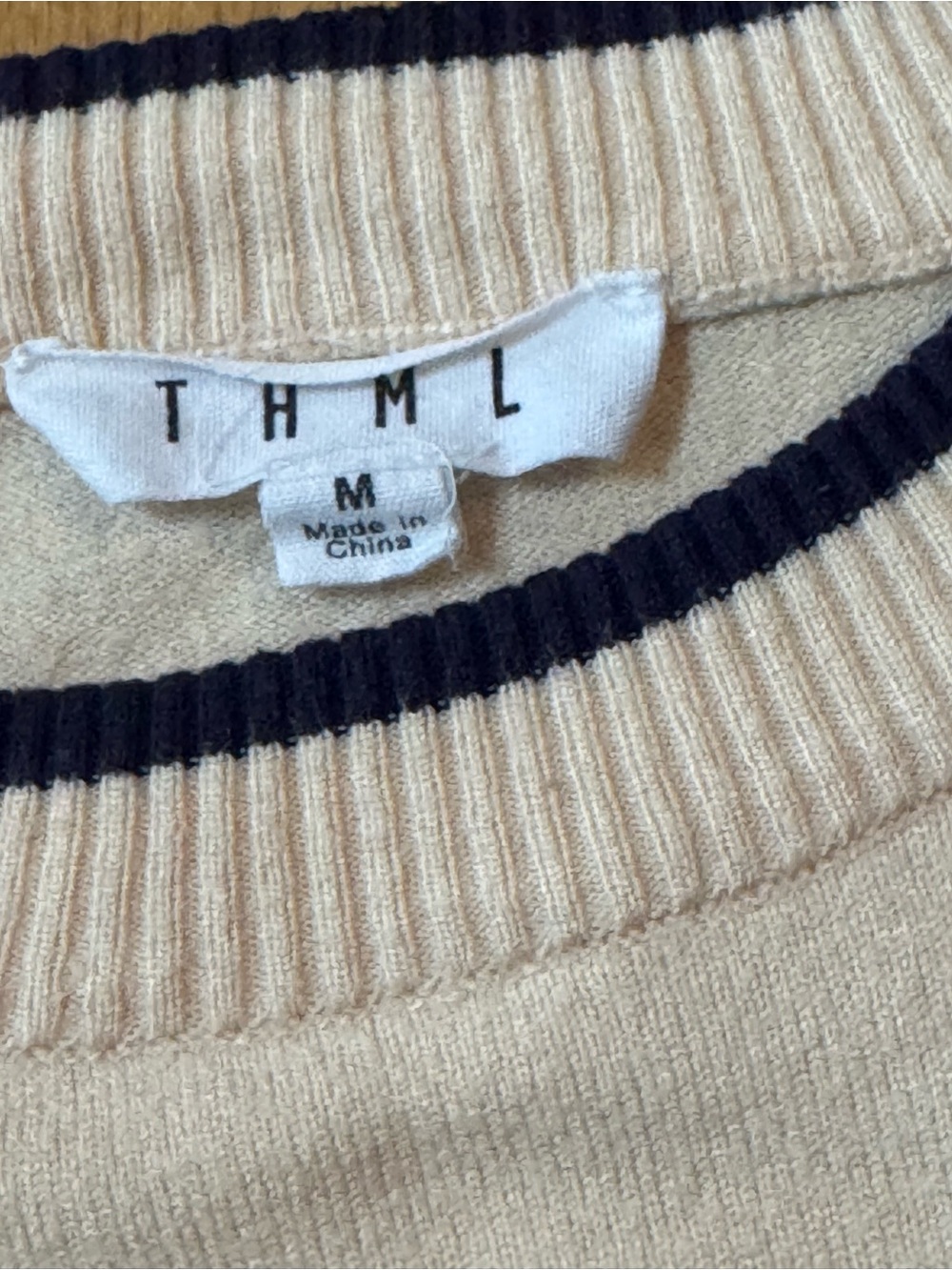 THML Womens Cream Crewneck Sweater Multicolor Horse Motifs Sz M Equestrian - Picture 4 of 11